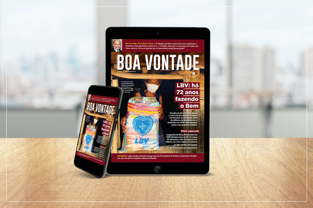 Revista BOA VONTADE celebra os 72 anos de lutas da LBV em favor do Bem