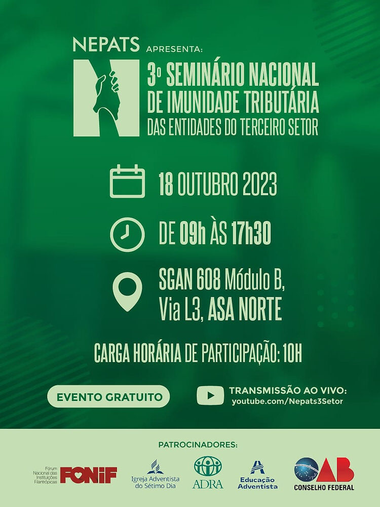 3º Seminário Nacional de Imunidade Tributária das Entidades do Terceiro Setor